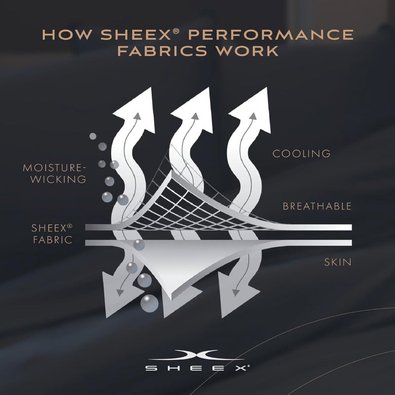 SHEEX - Original Performance Sheets Set (Queen) Bright White - Cooling Sheets - Moisture Wicking - 1 Flat Cooling Sheet, 1 Fitted Cooling Sheet, 2 Pillow Covers - Wrinkle Free - Sleep Aid - Image 4